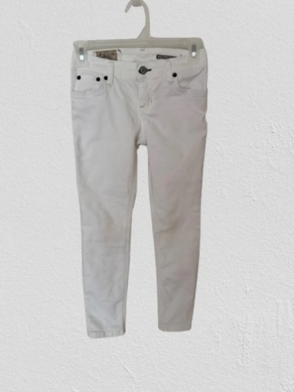 Vtg Polo Ralph Lauren White Jeans Boys, Sz 7